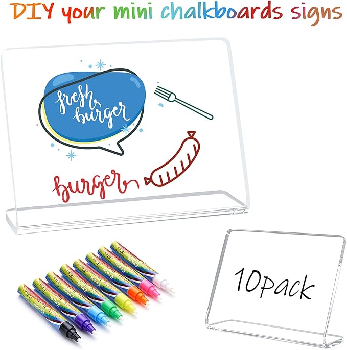10 Pack Acrylic Mini Chalkboard Signs - Image 3