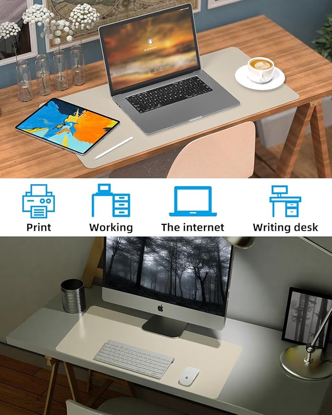 PULeather Non-Slip Desk Mat, Large Mouse Pad & Laptop Desk Pad - Image 6