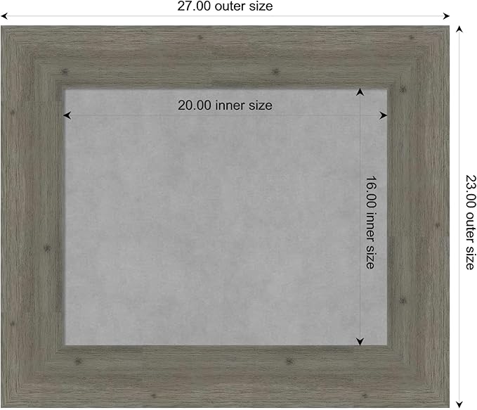 Amanti Art Grey Framed Magnetic Board 23x27 Small Vision Board - Image 3