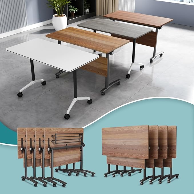 WYMHYZ Conference Table Flip Top Mobile Conference Room Tables, Folding by WYMHYZ
