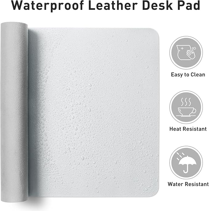 Aothia Leather Desk Pad Protector, Office Mat, Large Mouse Pad, Non-Slip PU - Image 7