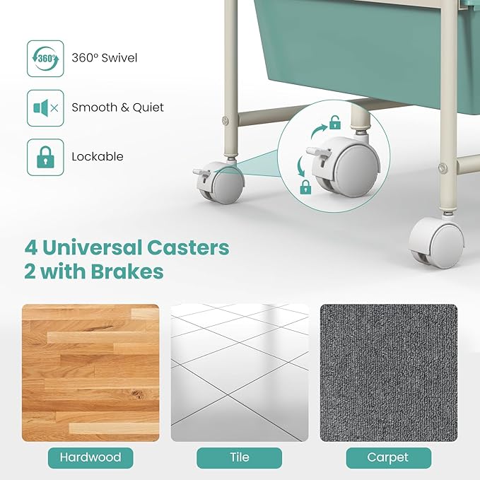 LDAILY 15 Drawer Rolling Storage Cart, Rolling Cart - Image 6