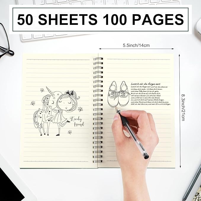 Yahenda 18 Pcs Spiral Notebook Bulk A5 Journal Lined 8.3'' x 5.5'' Writing - Image 3