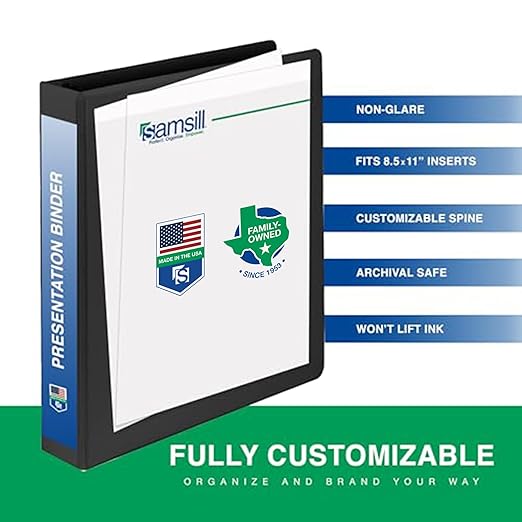 Samsill 0.5 Inch 3 Ring Binder, Made in USA, Economy Round Ring, 100 Sheet - Image 2