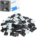 XHF 100 PCS 3/4" Black Self Adhesive Cable Zip Tie Mounts Wire Cable Clips by XHF