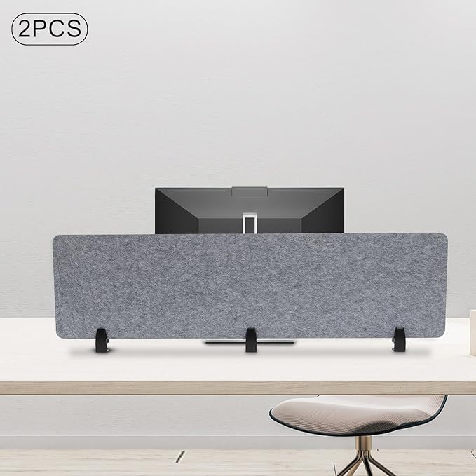 ReFocus Raw Clamp-On Acoustic Desk Divider Mounted Privacy Panel Set – Reduce - Image 3