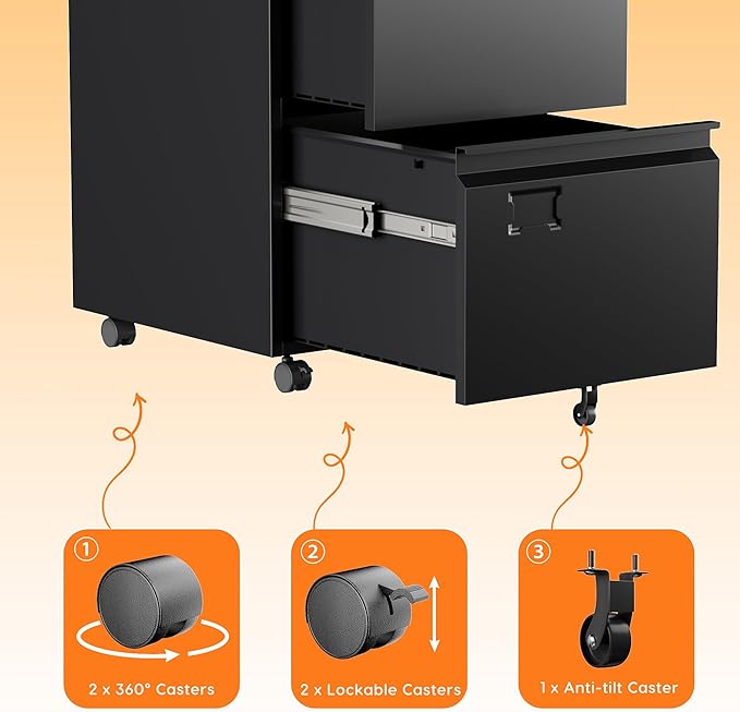 METAN 2 Drawer Vertical File Cabinet - Image 7