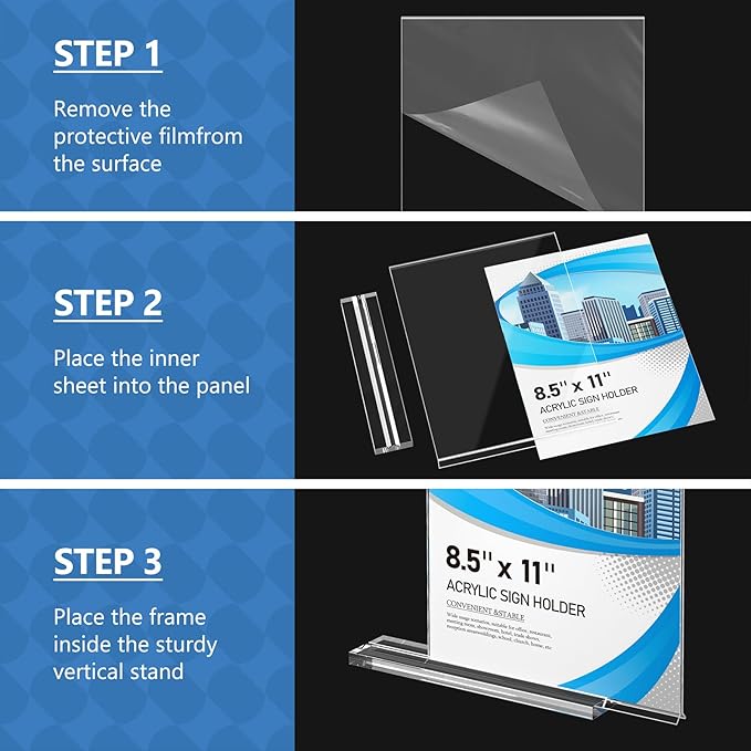 Eocnrhe Acrylic Sign Holder 8.5 x 11 10 Pack, Double-Sided Clear Sign Holder - Image 5