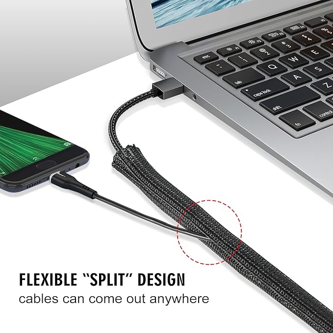 Moxita 25ft - 3/4 inch Cord Protector Cable Sleeve Split Wire Loom Tubing - Image 3