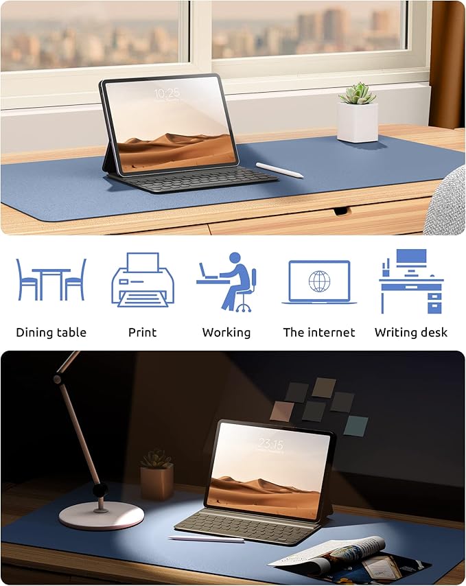 YSAGi Leather Desk Protector, Office Mat, Large Mouse Pad, Non-Slip PU Leather - Image 6