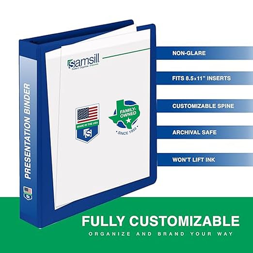 Samsill 1 Inch 3 Ring Binders, Made in USA, Economy Round Ring, 200 Sheet - Image 2
