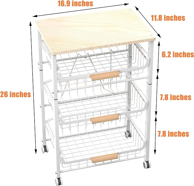 NiuYichee 4-Layer Fruit Basket Kitchen Food Storage Organizer and Storage Rack - Image 4