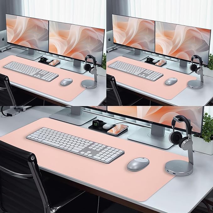 Blossoms Pink Desk Mat, Waterproof Non-Slip Leather Desk Pad, Large Mouse Pad - Image 7