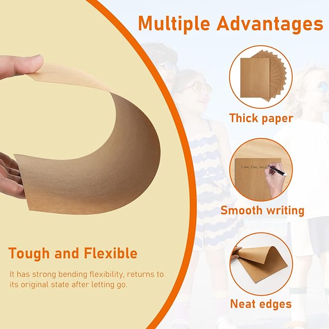 28 Sheets Brown Cardstock 8.5 x 11 Printer Paper, 92lb Heavyweight Thank You - Image 3