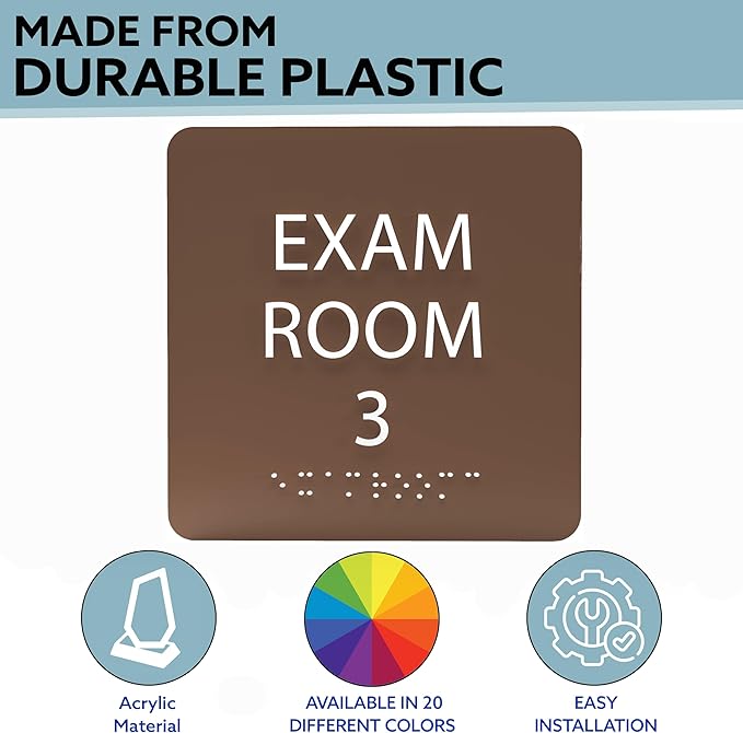 6" X6" Exam Room 3 Sign - Image 2