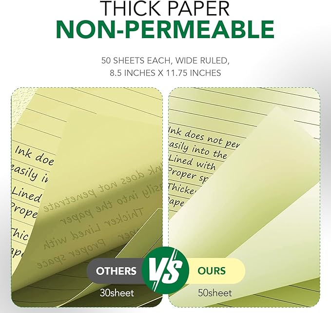 KAISA Legal Notepads 8.5"x11.75"，12pads note pads office supplies Recycled - Image 4