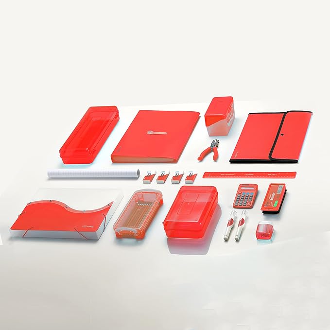 Enday Index Card Holder Red, 3x5 Note Flash Card Organizer Case, Stackable - Image 7