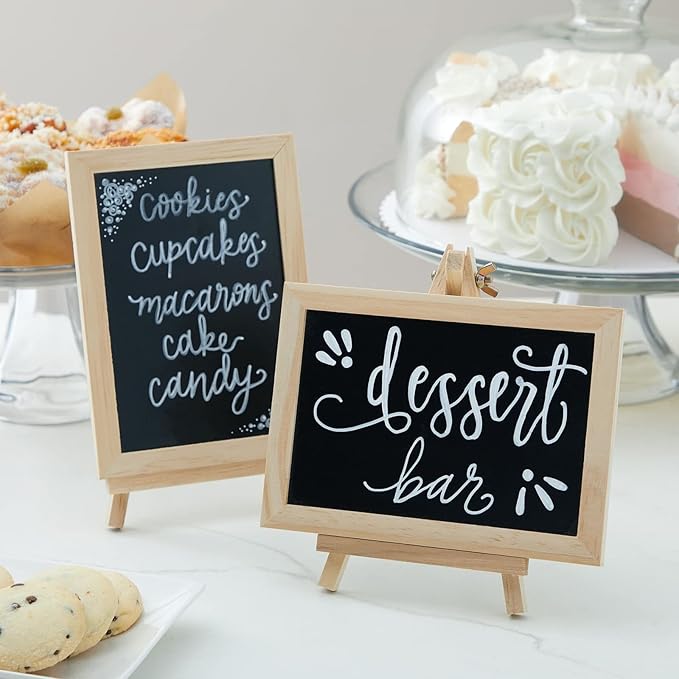 Juvale Wood-Framed Mini Chalkboard Signs - Image 3