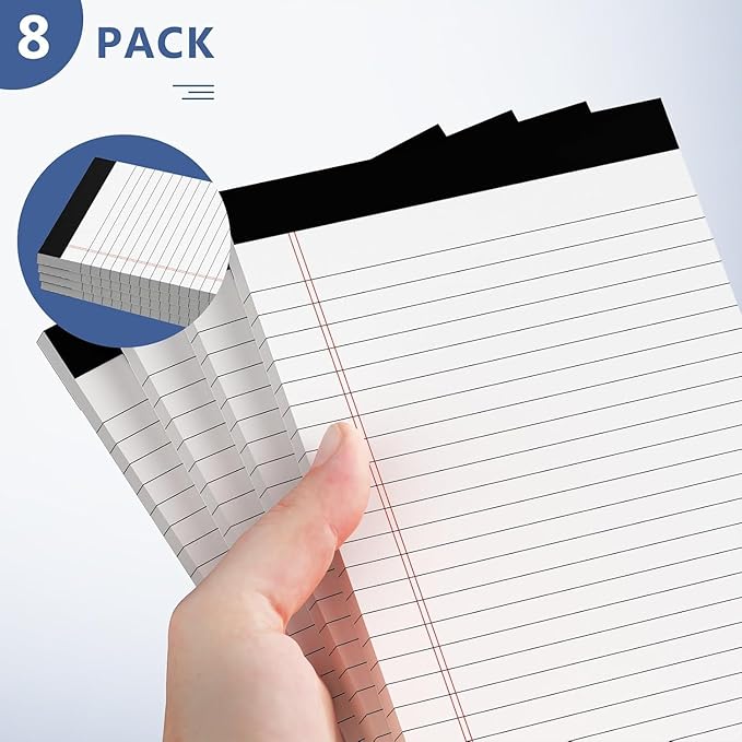 8 Pack Note Pads 5 x 8 Inch Small Legal Pads 5 x 8 White Notepad 5 x 8 - Image 6