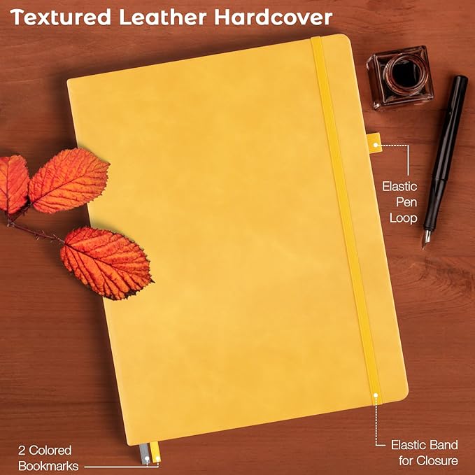 College Ruled Notebook, A4 Hardcover Leather Notebook - Image 5