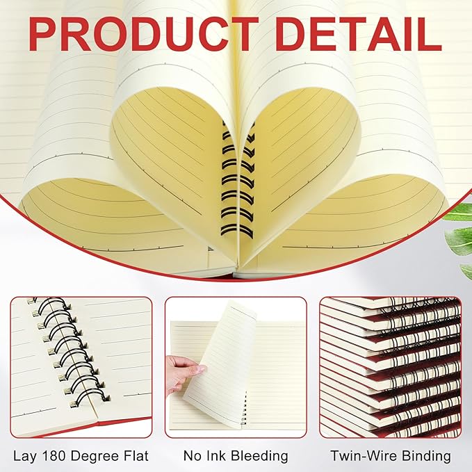 Yahenda 72 Pcs Spiral Notebook Bulk A5 Journal Lined 8.3'' x 5.5'' Writing - Image 2