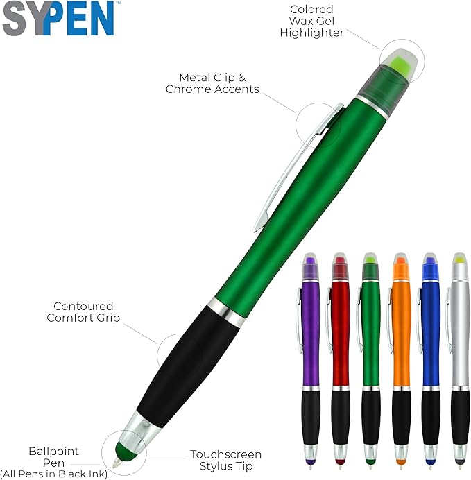 Personalized Pens with Gel Highlighter and Stylus -200 Pack Bulk-Free Imprint - - Image 2