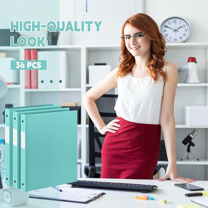 Henoyso 36 Pcs 3 Ring Binder 0.5 Inch Round Fits Letter Size 8.5'' x 11'' Paper - Image 5