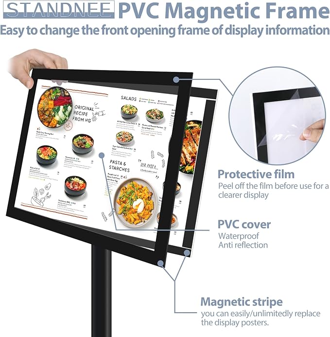 STANDNEE Heavy-duty 8.5x11 in Sign Stand Holder Floor Stand Sign, Poster - Image 3
