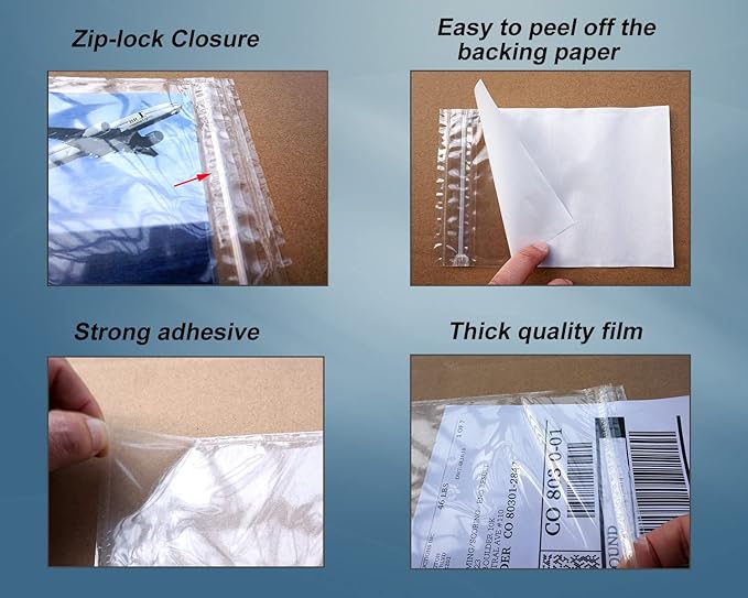 BEUYI Premium 5'' x 7.5'' Resealable Adhesive Shipping Label/documents Pouches - Image 4
