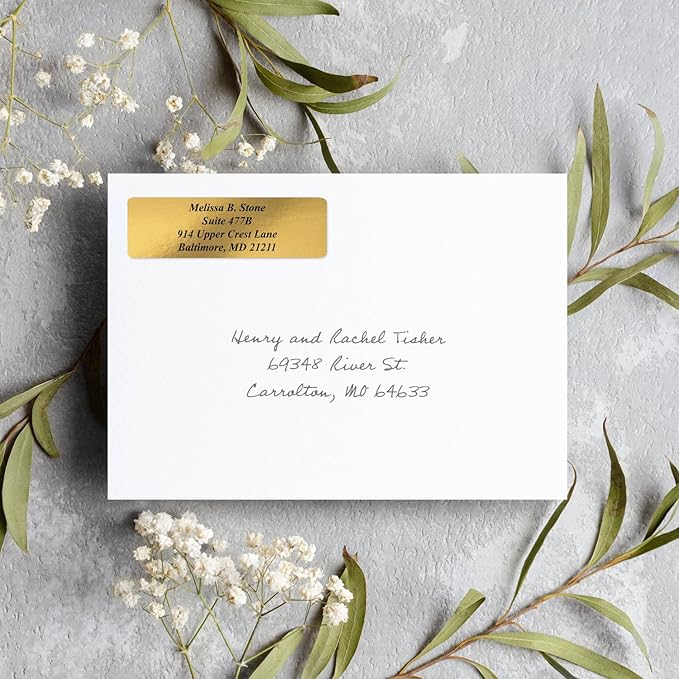 Gold Foil Personalized Return Address Labels - Image 2
