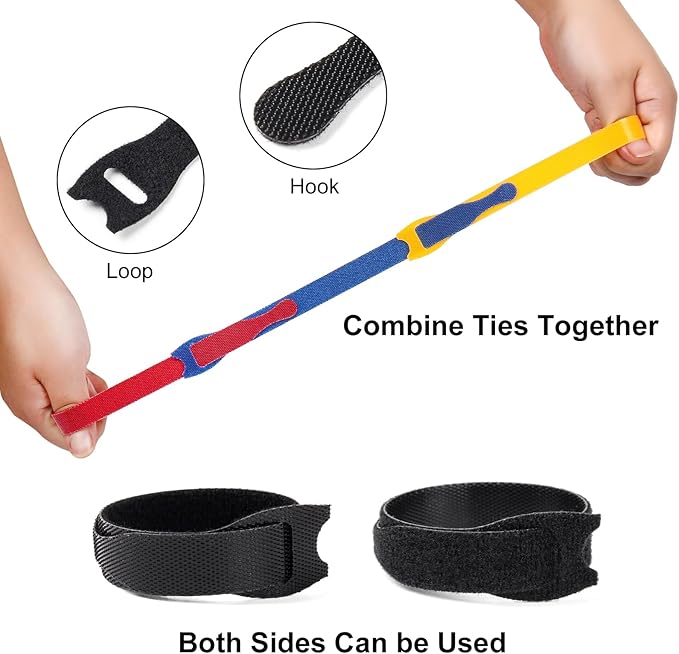 OneLeaf 110PCS Cord Organizer 8 × 1/2" Reusable Cable Ties - Image 3