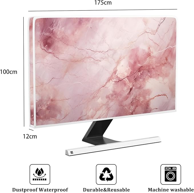 Baocicco Fashion Pink Marble Waterproof Television Cover 75 Inch Full Body - Image 2