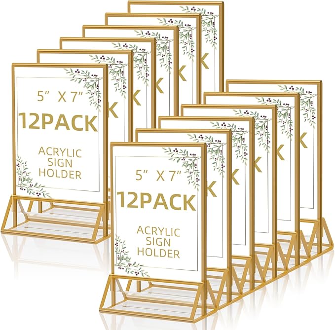 PPH-Sisy 12 Pack Acrylic Sign Holder 5x7, Acrylic Frames by PPH-SisyPurchaseNow