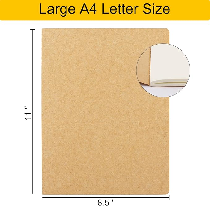 EUSOAR Notebook Journal, 6 Packs Large A4 8.5" x 11" 40 Sheets/ 80 Pages - Image 2