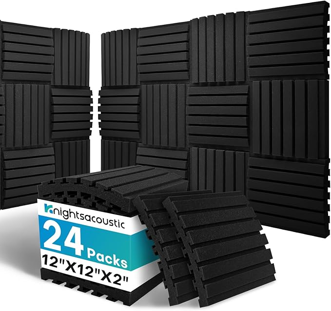 24Packs Curved Sound Proof Foam Panels by Knightsacoustic