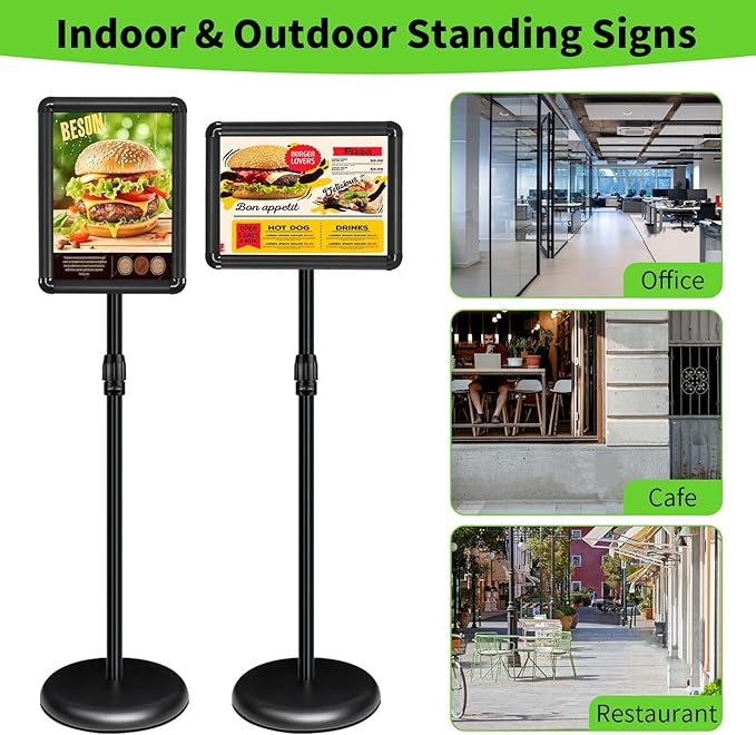 INNOVSIGN Adjustable Pedestal Sign Holder Stand 8.5''x11'', Floor Standing - Image 2
