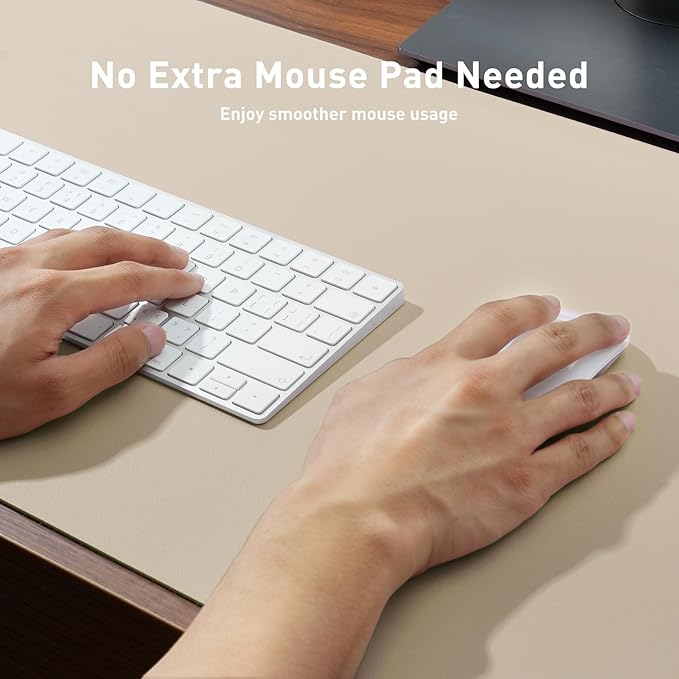 Aothia Leather Desk Pad Protector, Mouse Pad, Office Desk Mat, Non-Slip PU - Image 4