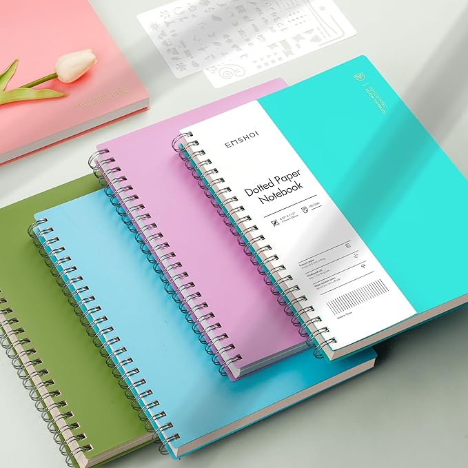 EMSHOI A4 Spiral Dotted Notebook, 11.2”x8.27” 300 Pages Bullet Dot Grid Journal - Image 6