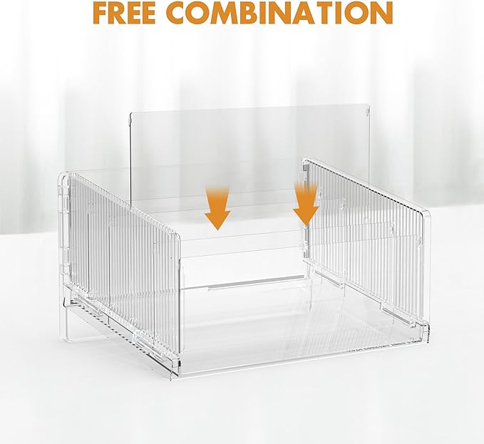 Cuukie File Sorter Organizer, 5 Sections Acrylic Letter Tray - Image 4