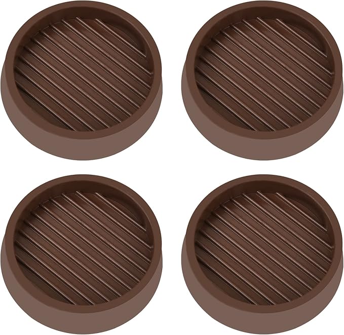 VOCOMO 2X2 Round Rubber Caster Cups, Non Slip Furniture Pads, Anti-Slip Gripper by VOCOMO