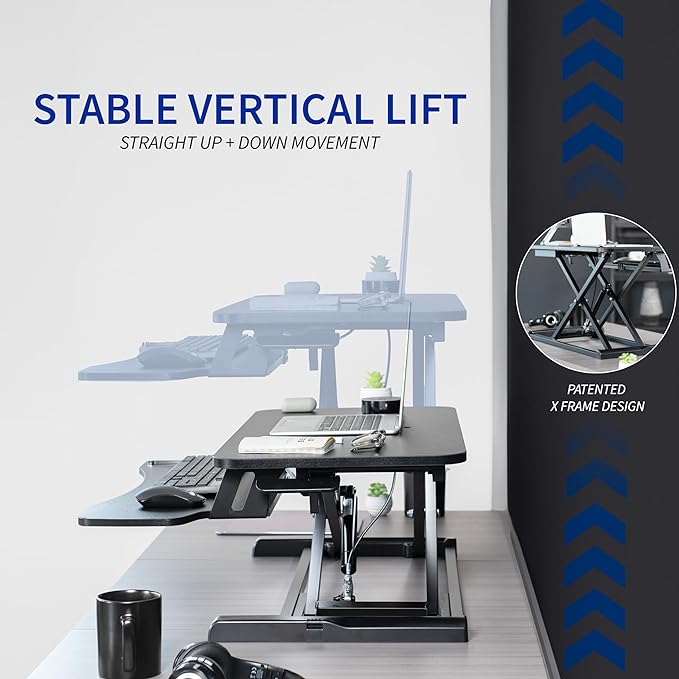 VIVO 28 inch Desk Converter, K Series, Height Adjustable Sit to Stand Riser - Image 5