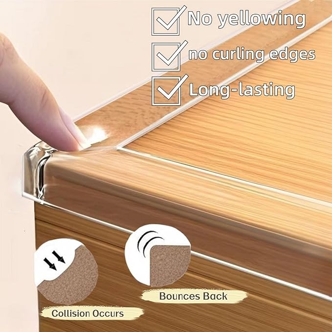 Clear Self Adhesive Edge, 1.18in Width x118.2in Length, Self-Adhesive Table - Image 3