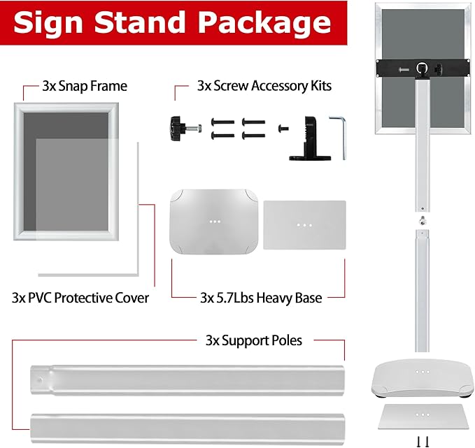 VAIIGO 3 Pack Heavy Duty Standing Sign Holder 8.5x11 Inch - Image 8
