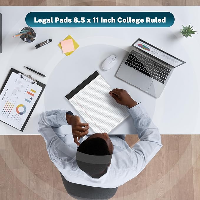 24 Pcs Legal Pads 8.5" x 11" College Ruled Note Pads 8.5 x 11.75 Inch - Image 6