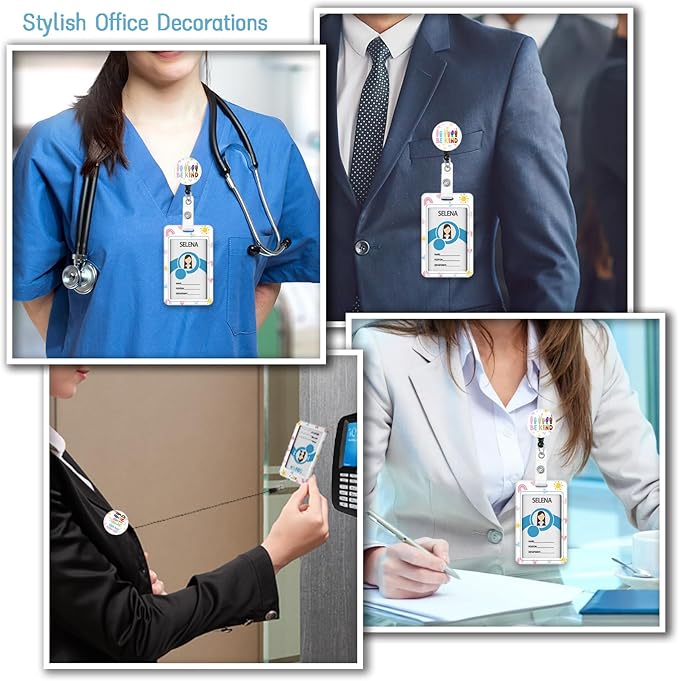 ID Badge Holder with Lanyard, Retractable Badge Holders Reels, Breakaway - Image 3