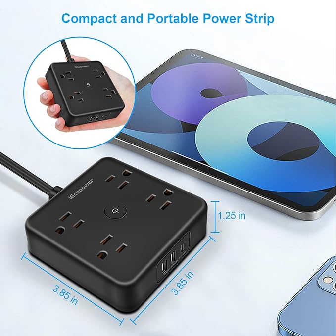 Surge Protector Power Strip 15 ft Cord, Long Power Strip - Image 4