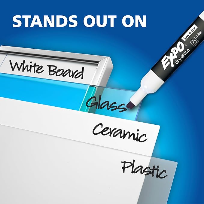 EXPO Dry Erase Markers, Low Odor Ink, Chisel Tip, Essential Supplies - Image 4