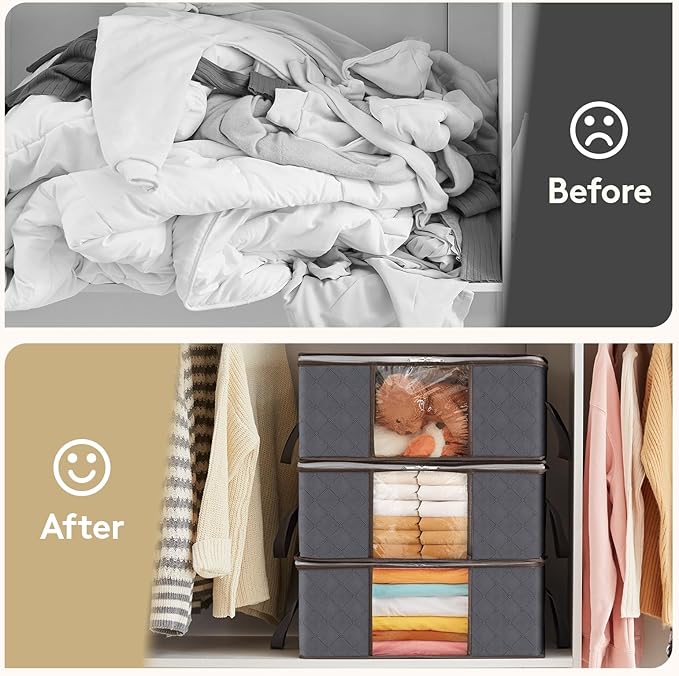 Lifewit 6 Pack Clothes Storage Bag, Foldable Storage Bin Closet Organizer - Image 8