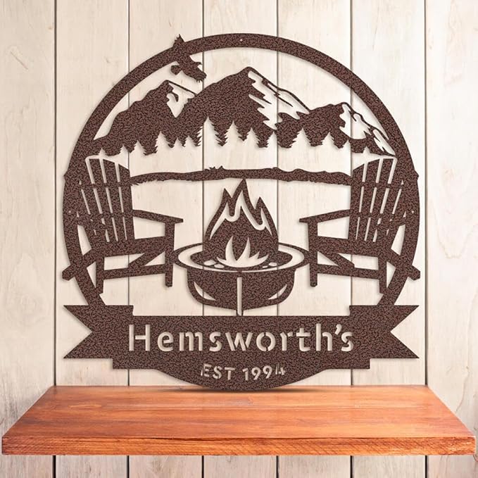 RealSteel Personalized Campfire Monogram Sign – Custom Metal Wall Art - Image 2