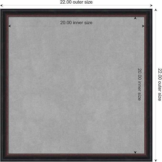 Amanti Art Black Framed Magnetic Board 22x22 Medium Vision Board - Image 3